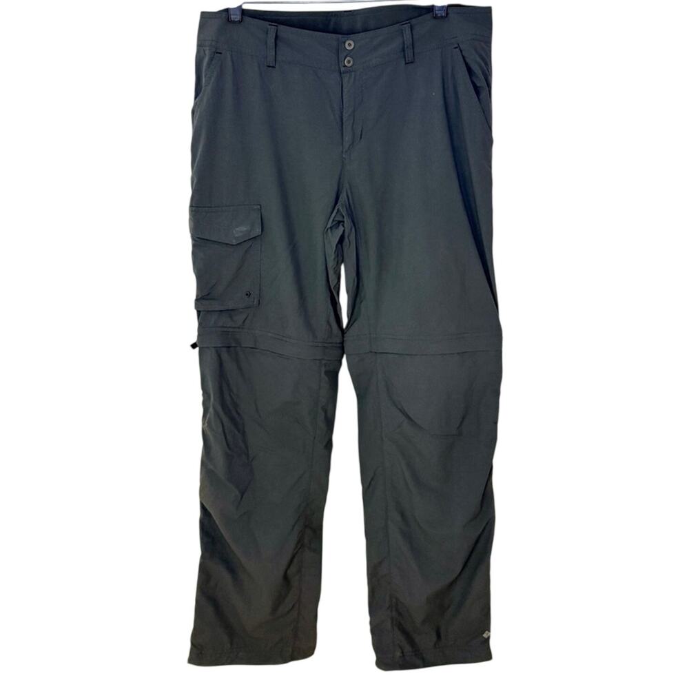 Columbia Dark Gray Cargo Nylon Mid Rise Hiking Zip Off Pants Shorts Women Sz 10 - Picture 2 of 14